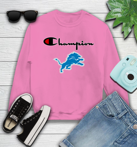 Pink detroit lions sweatshirt top