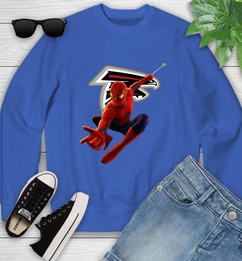 NFL Spider Man Avengers Endgame Football Atlanta Falcons Youth Sweatshirt 8