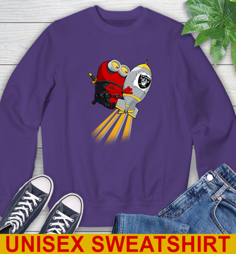 NFL Football Oakland Raiders Deadpool Minion Marvel Shirt Sweatshirt 4
