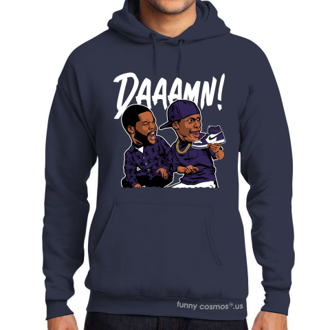 Air Jordan 1 Court Purple Matching Sneaker Shirt Daaamn Meme White And Purple Sneaker Black Tshirt