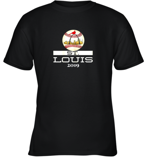 Saint Louis Red Cardinal Shirt 2019 Cool Baseball Skyline Youth T-Shirt