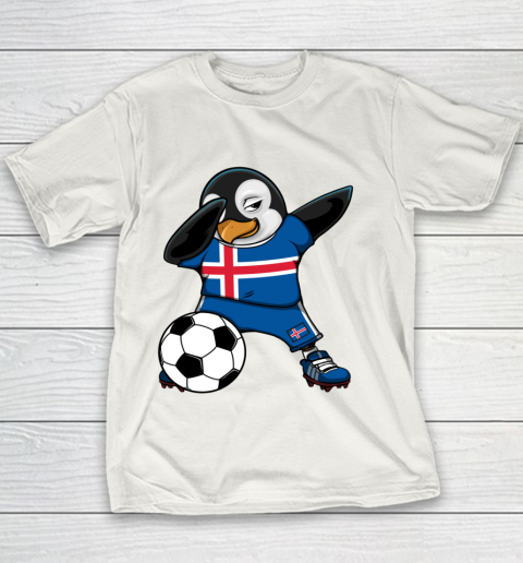 Dabbing Penguin Iceland Soccer Fans Jersey Football Lovers Youth T-Shirt