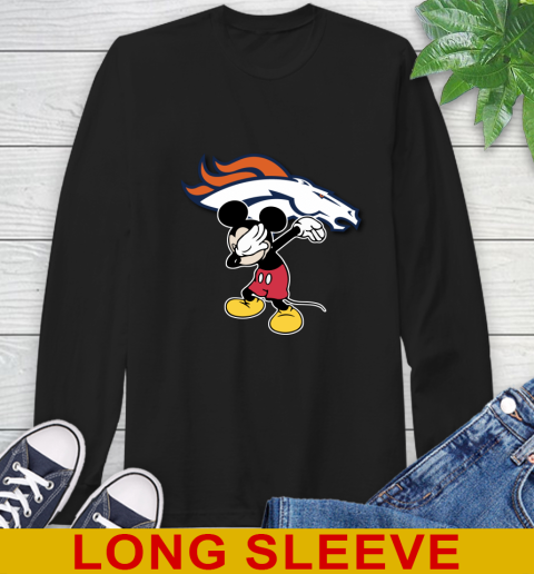 Denver Broncos NFL Football Dabbing Mickey Disney Sports Long Sleeve T-Shirt 2