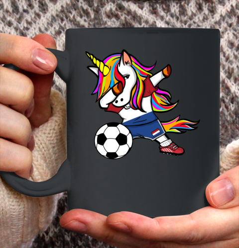 Dabbing Unicorn Netherlands Football Dutch Flag Soccer Ceramic Mug 11oz