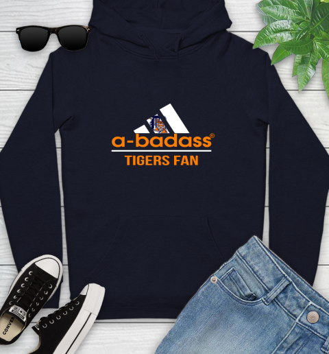 MLB A Badass Detroit Tigers Fan Adidas Baseball Sports Youth Hoodie 3