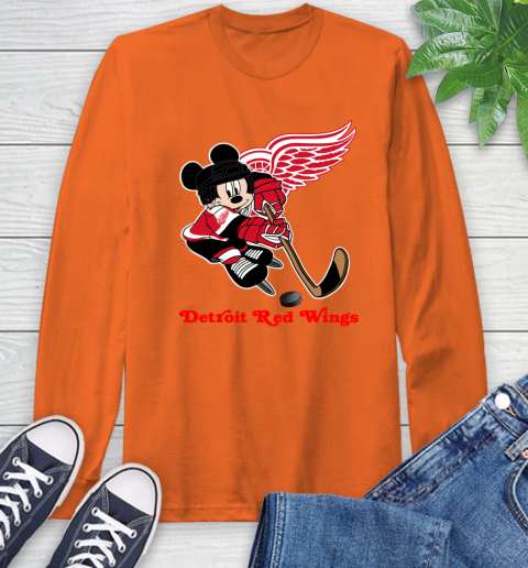NHL Detroit Red Wings Mickey Mouse Disney Hockey T Shirt Long Sleeve T-Shirt 5