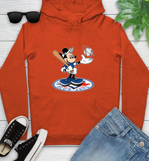 MLB Baseball Toronto Blue Jays Cheerful Mickey Disney Shirt Youth Hoodie 5
