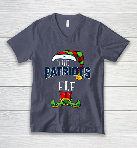 New England Patriots Christmas ELF Funny NFL V-Neck T-Shirt 7