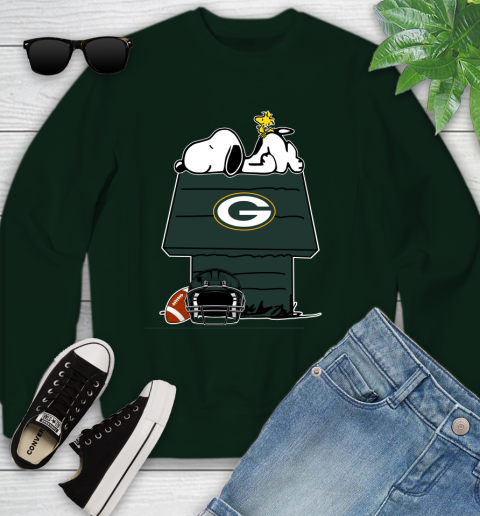Green Bay Packers NFL Football Snoopy Woodstock The Peanuts Movie Youth Sweatshirt 10