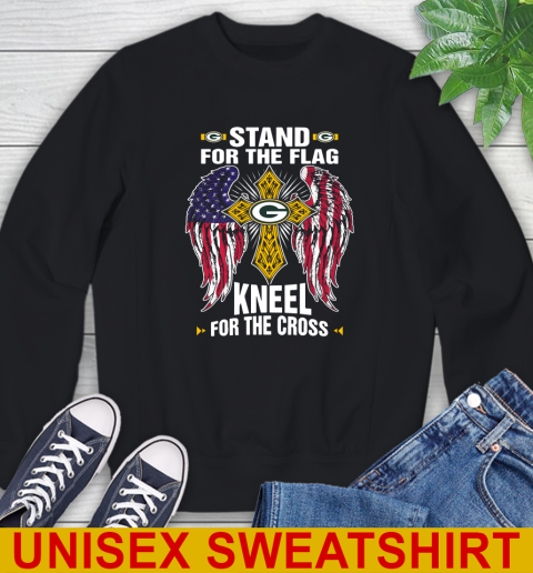 NFL Football Green Bay Packers Stand For Flag Kneel For The Cross Shirt Sweatshirt