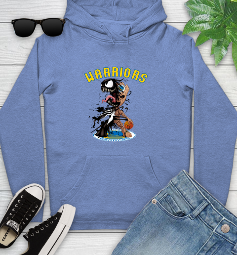 NBA Golden State Warriors Basketball Venom Groot Guardians Of The Galaxy Youth Hoodie 12
