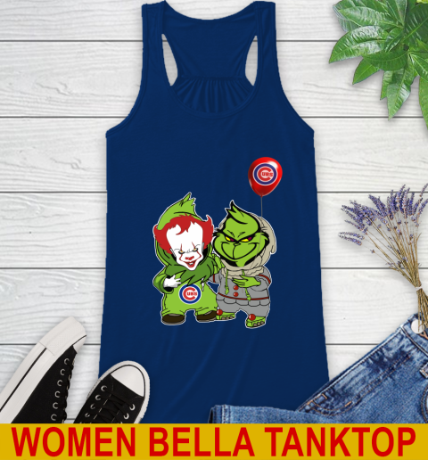 Baby Pennywise Grinch Christmas MLB Baseball Chicago Cubs Racerback Tank 9