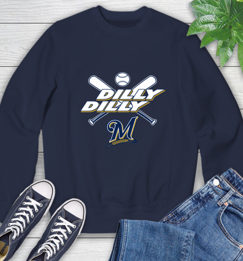 MLB Milwaukee Brewers Dilly Dilly Baseball Sports Sweatshirt 3