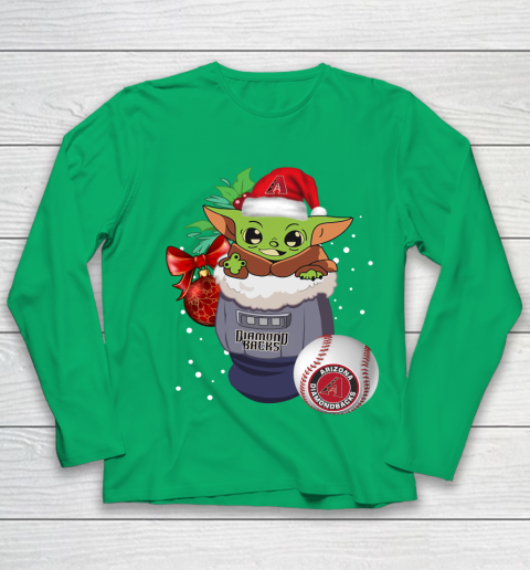 Arizona Diamondbacks Christmas Baby Yoda Star Wars Funny Happy MLB Youth Long Sleeve 6