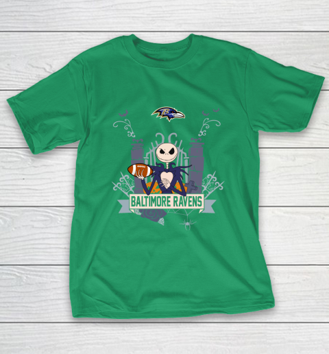 NFL Baltimore Ravens Football Jack Skellington Halloween T-Shirt 5