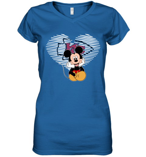 NFL Kansas City Chiefs The Heart Mickey Mouse Disney Football T Shirt TB1YvV4RQEm women v neck t shirt 39 95 151514 front royal