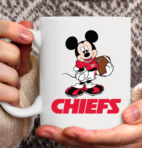 NFL Football Kansas City Chiefs Cheerful Mickey Mouse Shirt Ceramic Mug 11oz 2
