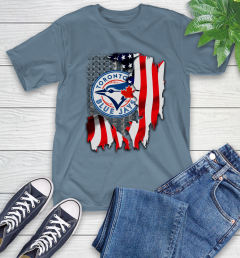 Toronto Blue Jays MLB Baseball American Flag T-Shirt 8