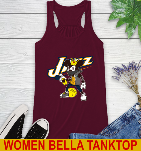 Utah Jazz NBA Basketball Mickey Peace Sign Sports Racerback Tank 3