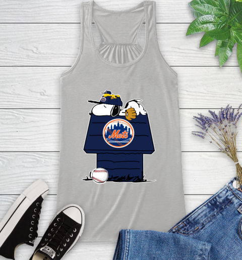 MLB New York Mets Snoopy Woodstock The Peanuts Movie Baseball T Shirt Racerback Tank