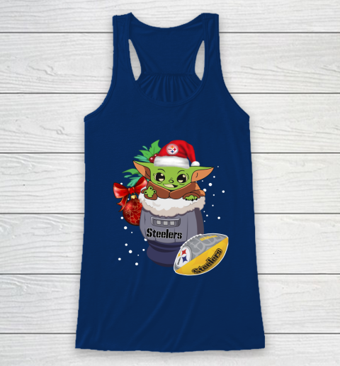 Pittsburgh Steelers Christmas Baby Yoda Star Wars Funny Happy NFL Racerback Tank 7