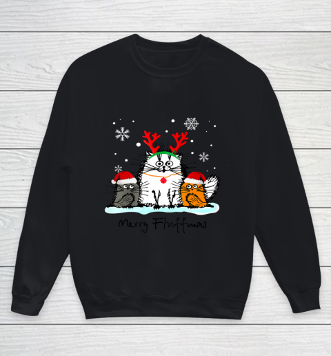 Merry Fluffmas Funny Cat Lover Christmas Gift Youth Sweatshirt