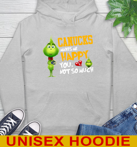 NHL Vancouver Canucks Makes Me Happy You Not So Much Grinch Hockey Sports Hoodie 6