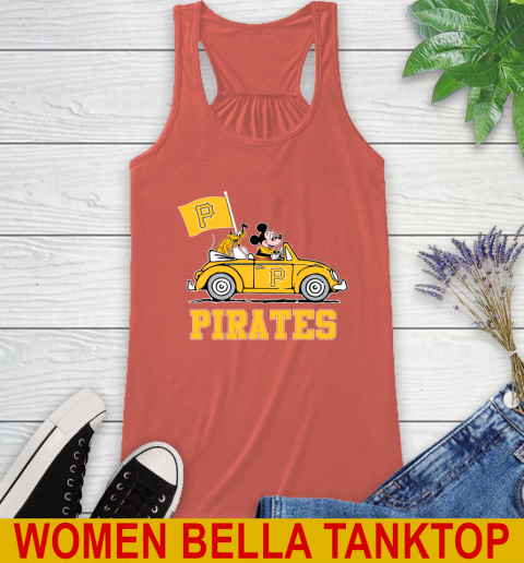 MLB Baseball Pittsburgh Pirates Pluto Mickey Driving Disney Shirt Racerback Tank 4