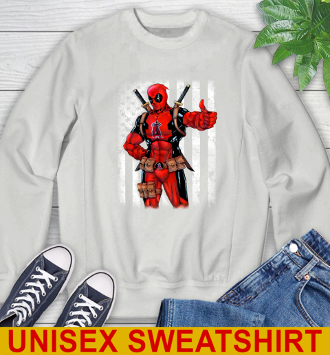 MLB Baseball Los Angeles Angels Deadpool American Flag Shirt Sweatshirt 5