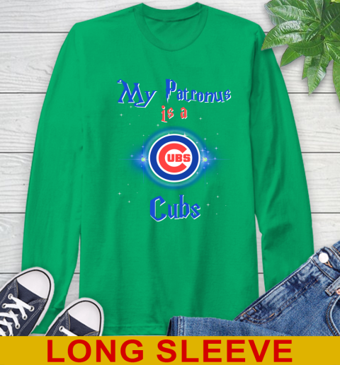 MLB Baseball Harry Potter My Patronus Is A Chicago Cubs Long Sleeve T-Shirt 8