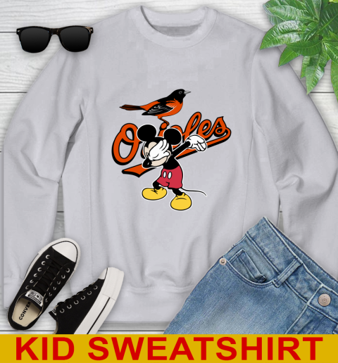 Baltimore Orioles MLB Baseball Dabbing Mickey Disney Sports Youth Sweatshirt 4