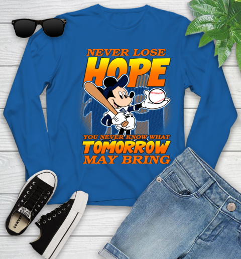 Detroit Tigers MLB Baseball Mickey Disney Never Lose Hope Youth Long Sleeve 10