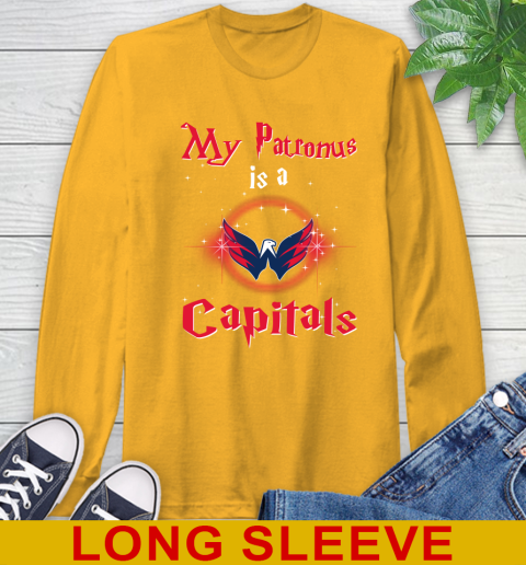 NHL Hockey Harry Potter My Patronus Is A Washington Capitals Long Sleeve T-Shirt 2