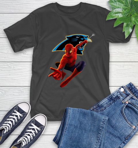 NFL Spider Man Avengers Endgame Football Carolina Panthers T-Shirt 2