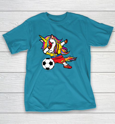 Dabbing Unicorn Ecuador Football Ecuadorean Flag Soccer T-Shirt 20