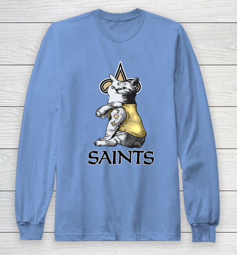NFL Football My Cat Loves New Orleans Saints Long Sleeve T-Shirt 8
