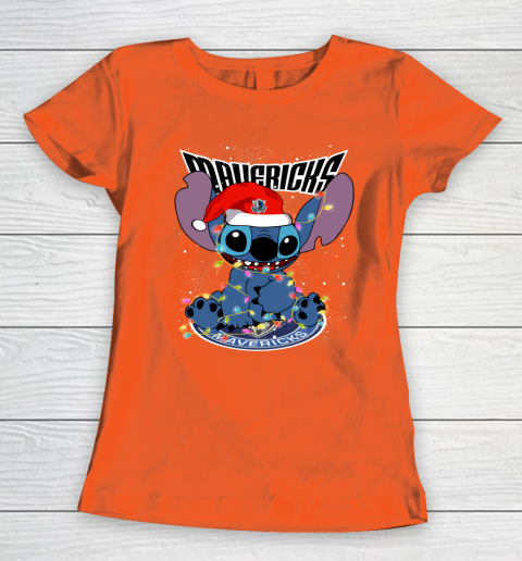 Dallas Mavericks NBA noel stitch Basketball Christmas Women's T-Shirt 2