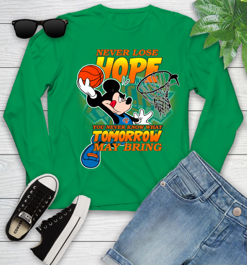 New York Knicks NBA Basketball Mickey Disney Never Lose Hope Youth Long Sleeve 7