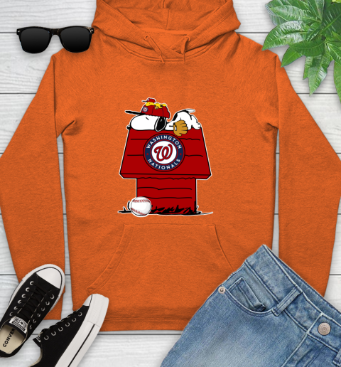 MLB Washington Nationals Snoopy Woodstock The Peanuts Movie Baseball T Shirt_000 Youth Hoodie 5