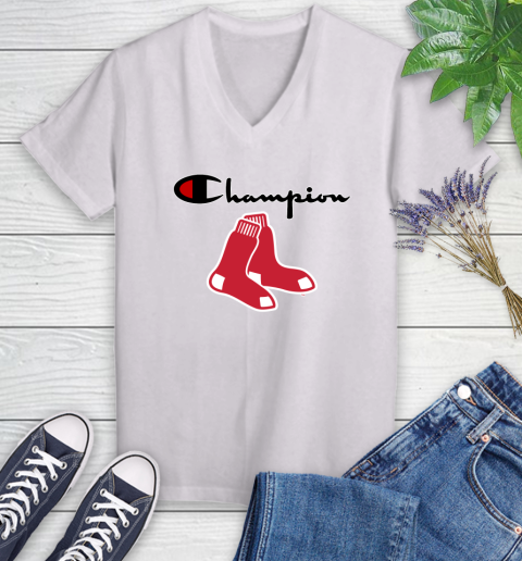 MLB Baseball Boston Red Sox Champion Shirt Women's V-Neck T-Shirt