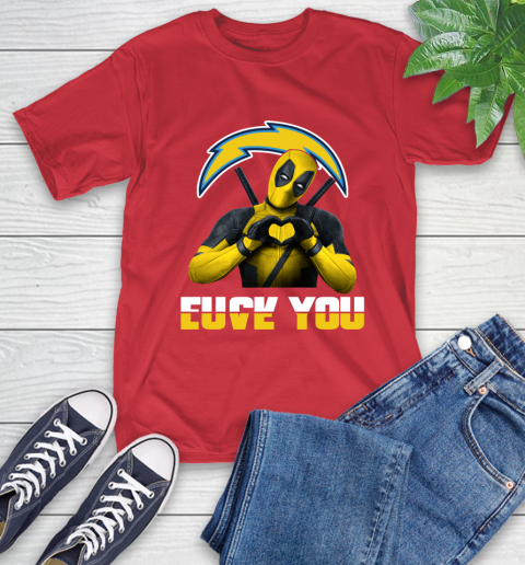 NHL San Diego Chargers Deadpool Love You Fuck You Football Sports T-Shirt 11