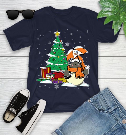New York Islanders NHL Hockey Cute Tonari No Totoro Christmas Sports Youth T-Shirt 17