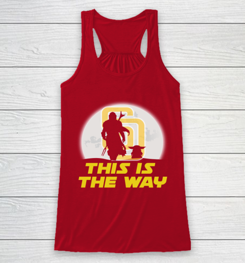 San Diego Padres MLB Baseball Star Wars Yoda And Mandalorian This Is The Way Racerback Tank 4