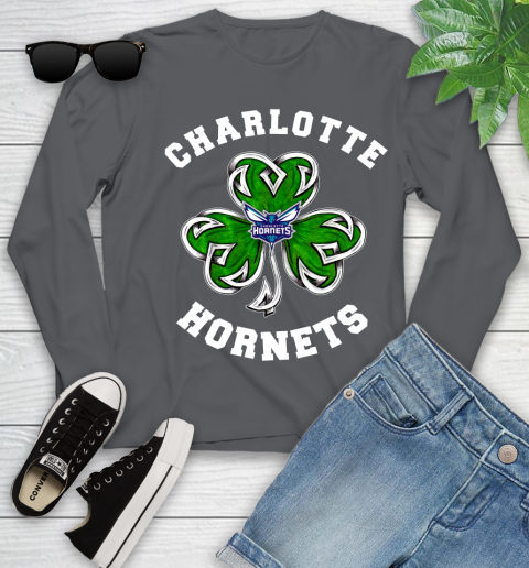 NBA Charlotte Hornets Three Leaf Clover St Patrick's Day Basketball Sports Youth Long Sleeve 9