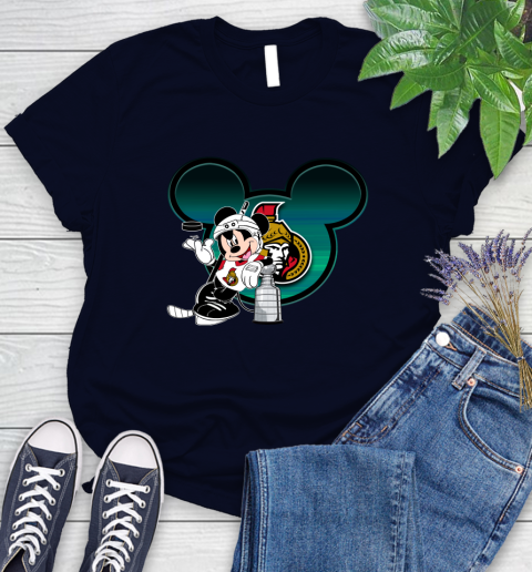 NHL Ottawa Senators Stanley Cup Mickey Mouse Disney Hockey T Shirt Women's T-Shirt 3