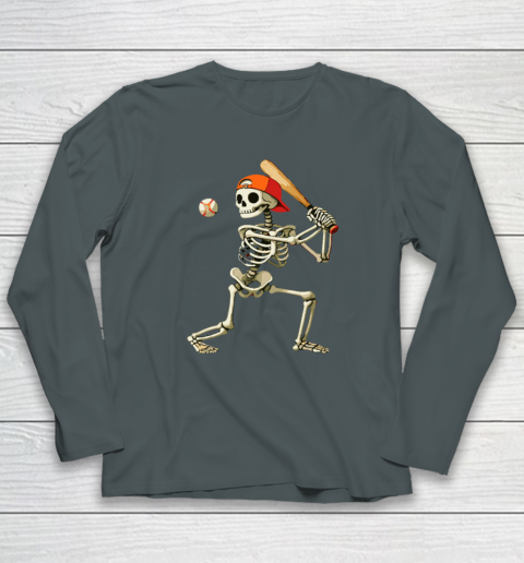 Skeleton Baseball Halloween Costume Funny Long Sleeve T-Shirt 3