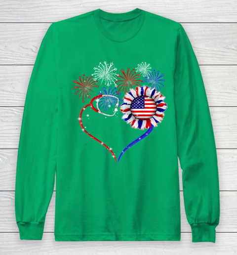 Patriotic Nurse 4th Of July American Flag Independence Day Long Sleeve T-Shirt 4