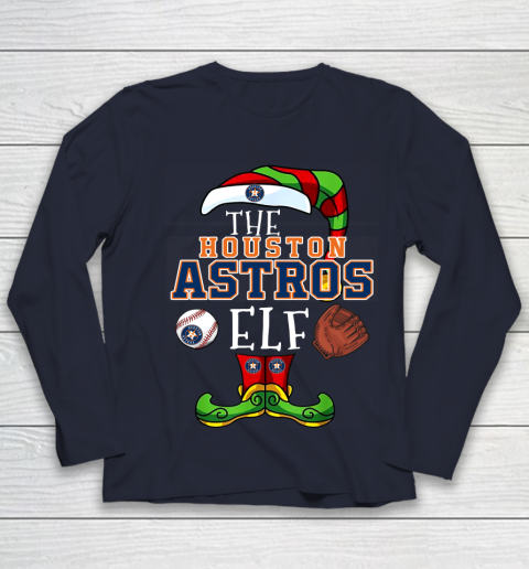 Houston Astros Christmas ELF Funny MLB Youth Long Sleeve 2