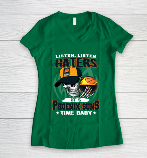 Listen Haters It is SUNS Time Baby NBA Women's V-Neck T-Shirt 3