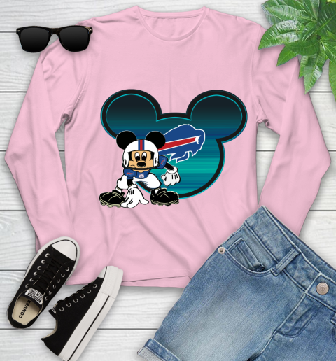 NFL Buffalo Bills Mickey Mouse Disney Football T Shirt Youth Long Sleeve 10